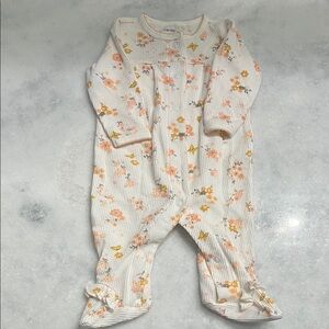 Carter's Floral Kids Footie - Cream and Yellow